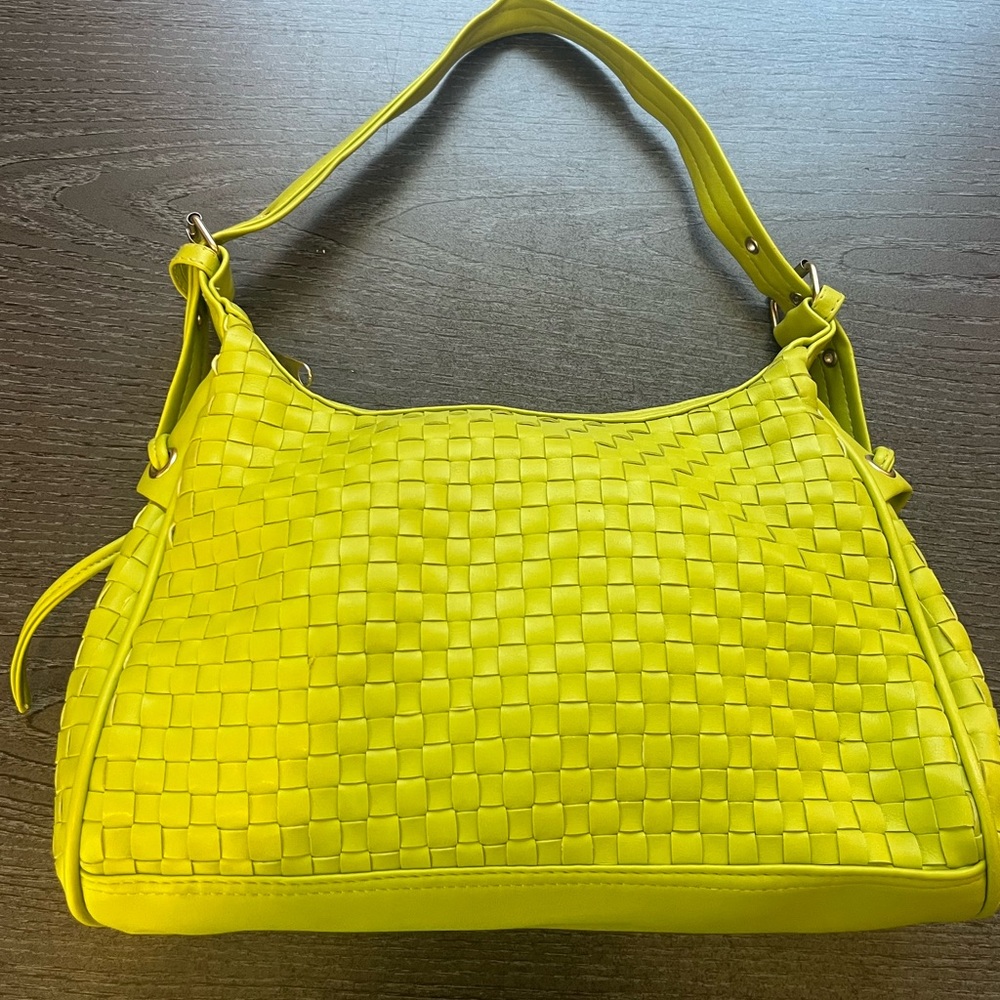 Vintage Lime Green Vegan Leather small purse
